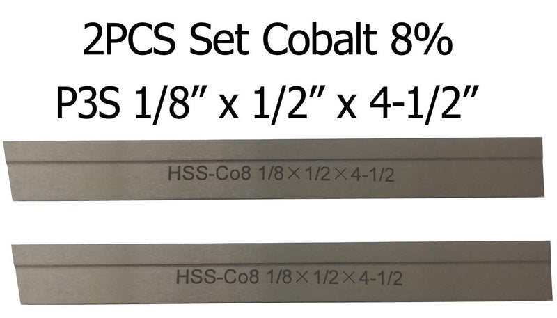 Set of 2 8% Cobalt 1/8" x 1/2" x 4-1/2" for Lathe Parting Cut Off Blade Parallel Tyle - NewNest Australia