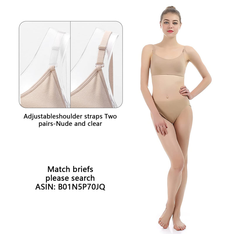 iMucci Professional Beige Clear Back Bra NO Sponge Backless Bra for Ballet Dance Child 15-18years Adulta＆b - NewNest Australia