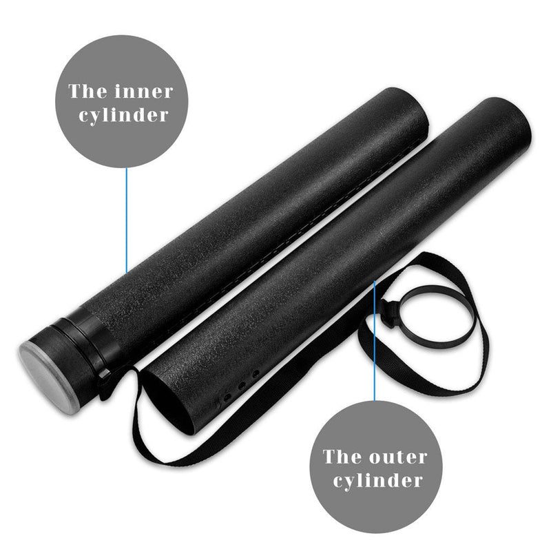 Document Tube,Plastic Expanding Poster/Art/Document Storage Tube 24.5 to 40 inches Adjustable with Carrying Strap Waterproof and Light-Resistance Telescoping Carrying Case (Black-Medium Size) Black - NewNest Australia