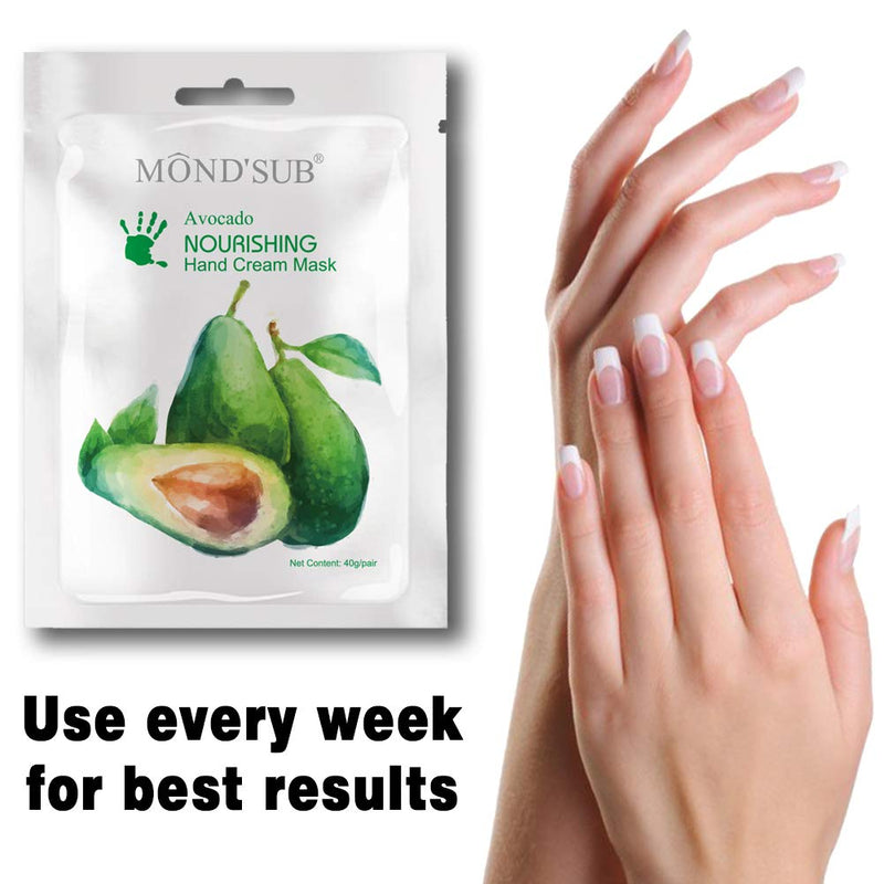 5 Pairs MOND'SUB Avocado Moisturizing Hand Masks | Hydrating Gloves for Dry Hand and Dry Skin | Nourishing & Soothing & Whitening |Best Natural Skin Care Products Full With Natural Oil - NewNest Australia