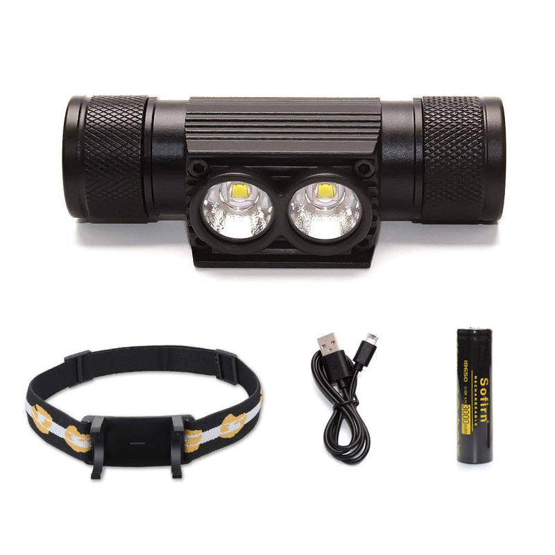Headlamp, 1200 Lumen Rechargeable Headlamp Flashlight, Bright SST40 LED with 18650 Battery(Inserted), Waterproof, for Kids and Adults, for Camping, Running, Hiking, Emergency, Outdoor - NewNest Australia