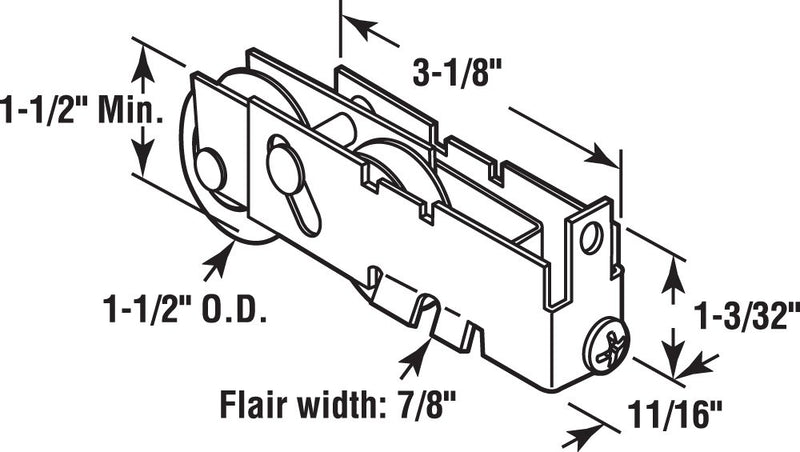 Prime-Line Products D 1844 Sliding Door Tandem Roller Assembly, 1-1/2-Inch Steel Ball Bearing - NewNest Australia