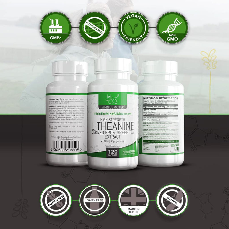 Mm L Theanine | 120 Theanine Capsules - 1000Mg L-Theanine High Dose Green Tea Extract With 400Mg L-Theanine Per Serving | Theanine L Theanine | Gmo, Gluten & Allergen Free | Made In The Uk - NewNest Australia