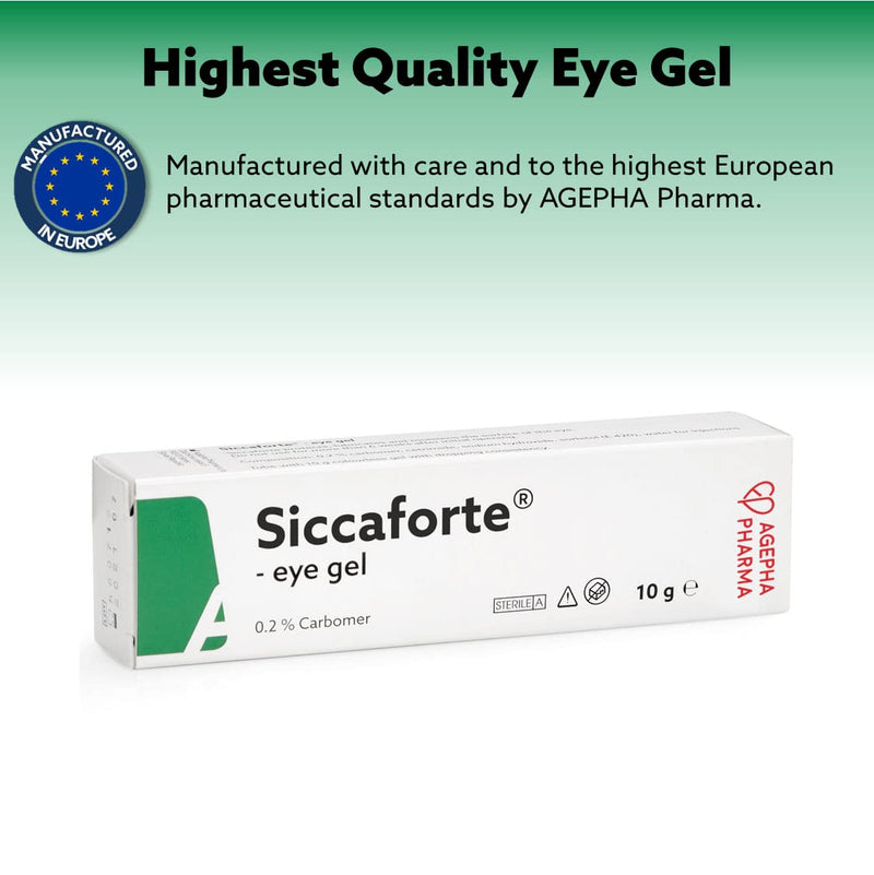 Siccasan & Siccaforte Combo Pack | Eye Gel for Dry Eyes | Intensive Dry Eye Gel with Carbomer & Dexpanthenol for Day & Night Use | Corneal Gel & Eye Lubricant | Eye Gel For Red Itchy and & Sore Eyes - NewNest Australia