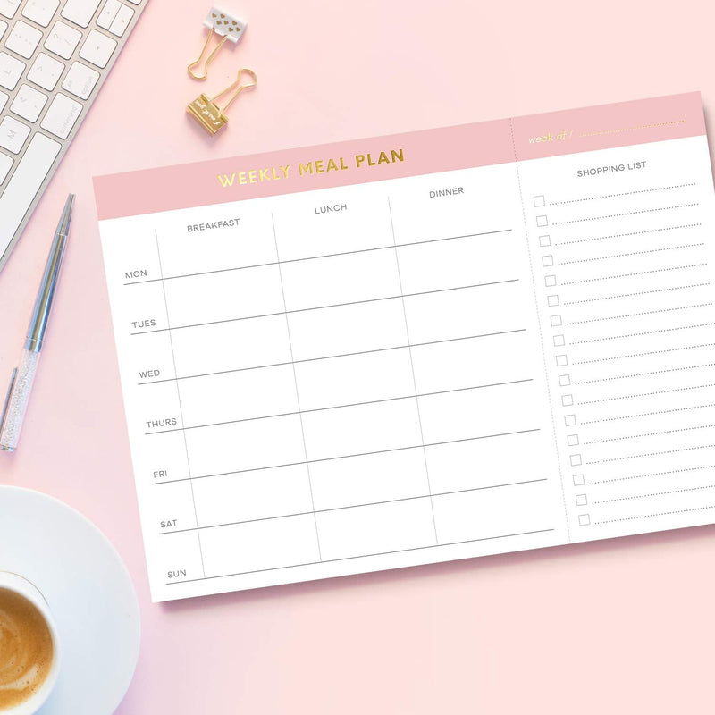 Sweetzer & Orange Weekly Meal Planner and Grocery List Magnetic Notepad. Pink 10x7” Meal Planning Pad with Tear Off Shopping List. Plan Weekly Menu Food for Weight Loss or Dinner List for Family! - NewNest Australia