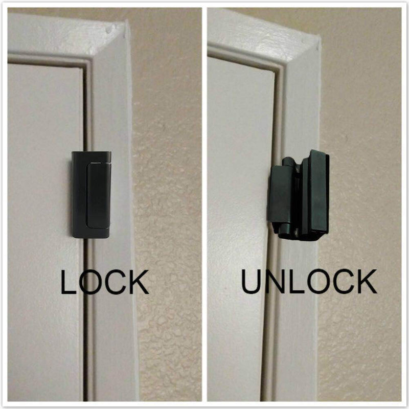 TOYFUL 2 Pack Door Reinforcement Locks with 8 Screws, Home Security Door Lock for Toddler, Childproof Door Lock Night Lock Withstand 800 Lbs Black - NewNest Australia
