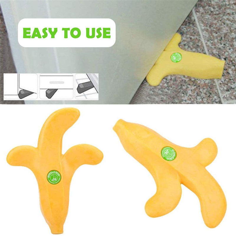 Banana Door Stop - Novelty Cute Funny Fruit-Shaped Designer Door Wedge Stopper - Interesting Home Furnishing Rubber Banana Door Block - Ideal for Any Floor Surface of Home, Office or Hotel - NewNest Australia