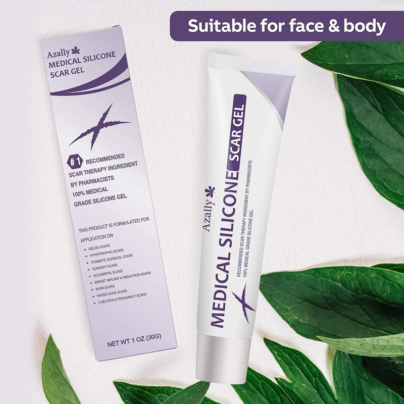 AZALLY Advanced Scar Gel - Scar Diminishing Serum - Reduces The Appearance of Old & New Scars - Best Scar Treatment for Repair Scars from Burns Cuts Acne Spots Stretch Marks - NewNest Australia