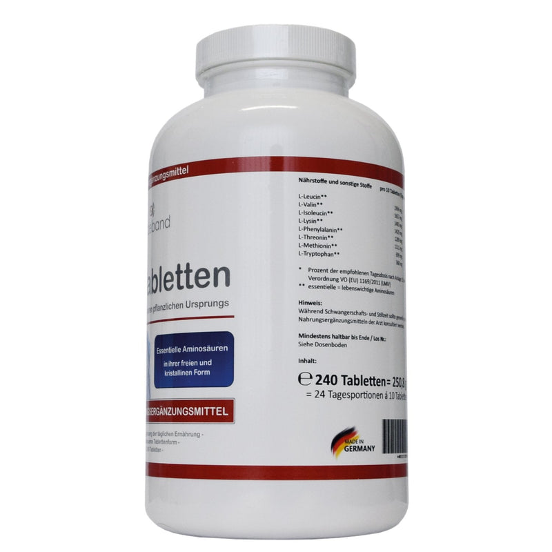 8 essential Amino Pattern 8EA - amino acids 240 vegan tablets in the optimal ratio of L-leucine, L-valine, L-isoleucine, L-phenylalanine, L-lysine, L-threonine, L-methionine and L-tryptophan - NewNest Australia
