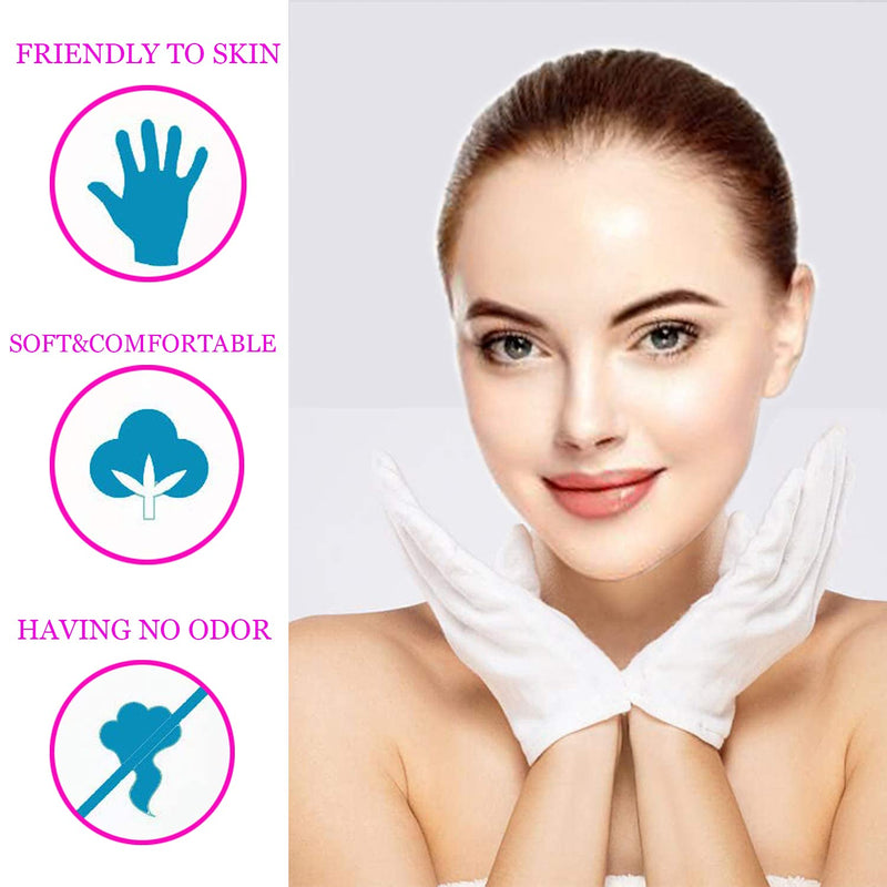 White Cotton Gloves Moisturizing Gloves Soft Elastic Skincare Glove Working Gloves for Women Dry Hands Jewelry Inspection and More, One Size Fits Most (10 Pairs) 10 Pairs - NewNest Australia