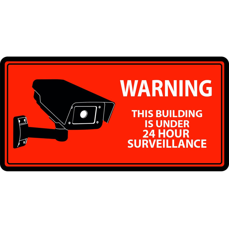 Mandala Craft Security Camera Decal Warning Window Stickers, CCTV Video Surveillance Recording Signs from Vinyl for Indoors, Outdoors; Back Adhesive Solid Red - NewNest Australia