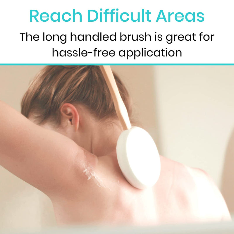 Vive Back Lotion Applicator - Long Reach Handle Washer Scrubber w/Pad for Easy Self Application of Shower Body Wash, Skin Cream, Sunscreen, Self Tanner and Aloe - Men and Women (3 Replacement Pads) Padded Brush   3 Pads - NewNest Australia