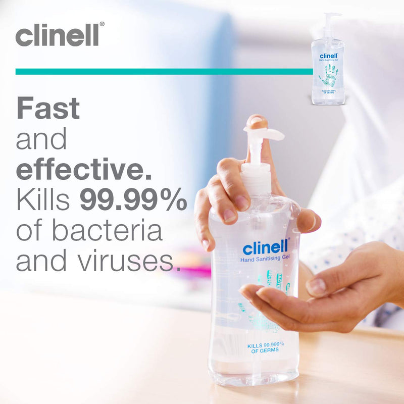 Clinell Universal Plastic Free Biodegradable Cleaning and Disinfectant Wipes for Surfaces - 6 Packs of 60 Wipes - Multi-Purpose Wipes, Green & GCIHS500 Hand Sanitiser Gel- 500ml bottle + Hand Sanitiser Gel, 500ml bottle - NewNest Australia