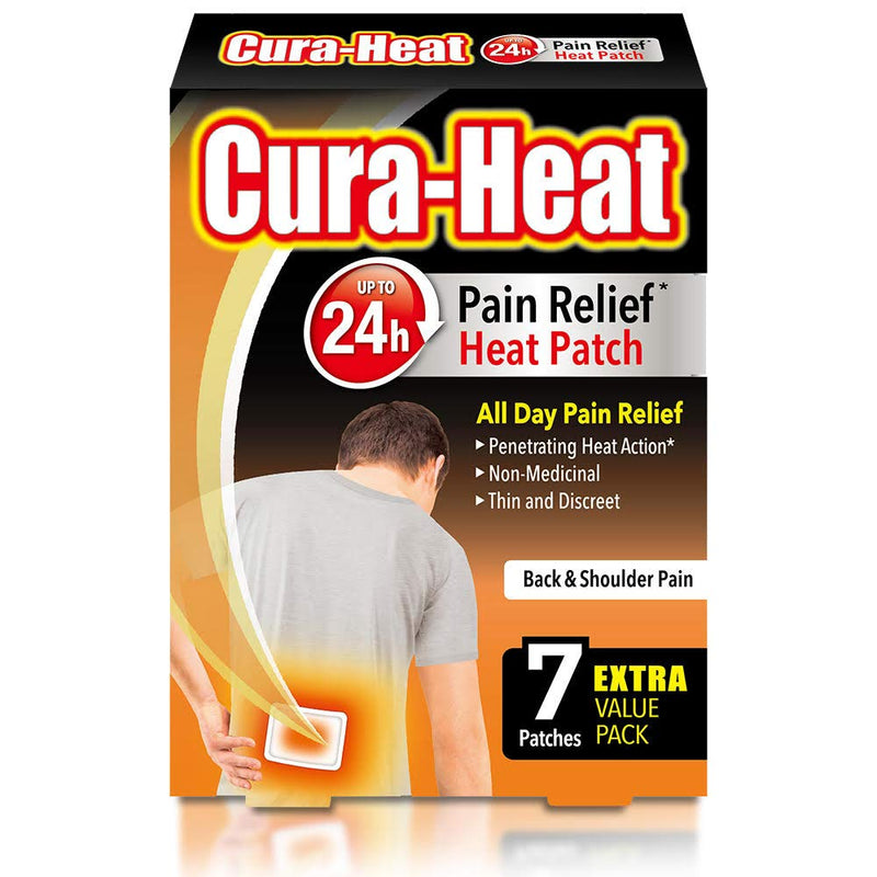 Cura-Heat Back Pain MAX Size Direct-to-Skin, Pack of 2 & Cura-Heat Back and Shoulder Pain Heat patche | 7 Patches | Targeted Pain Relief | Pain Relief up to 24h | Penetrating Heat Action - NewNest Australia