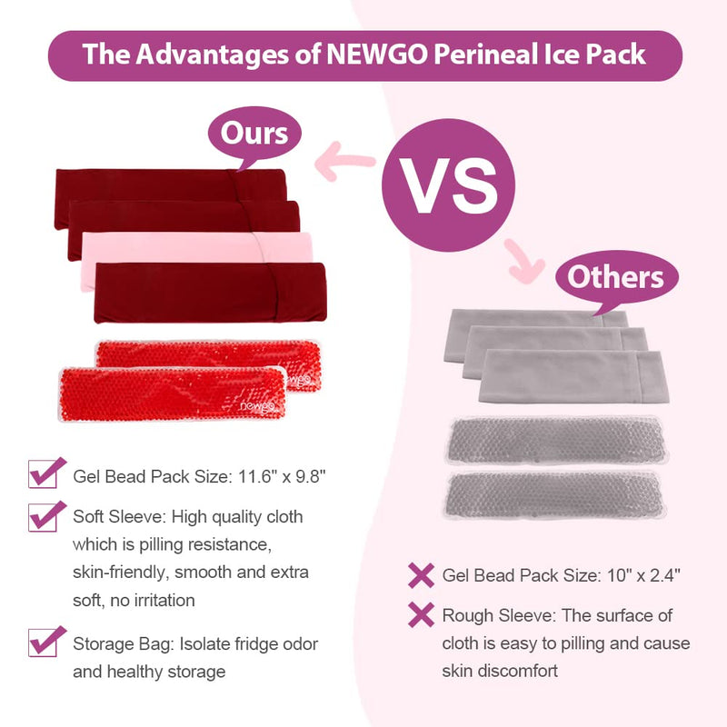 NEWGO Postpartum & Perineal Cold Packs Cooling Maternity Pads After Birth, Pain Relief for Haemorrhoids, Perineal Conditions, Vaginal Recovery, Breast Pain, 2 Ice Pack and 4 Sleeves - NewNest Australia
