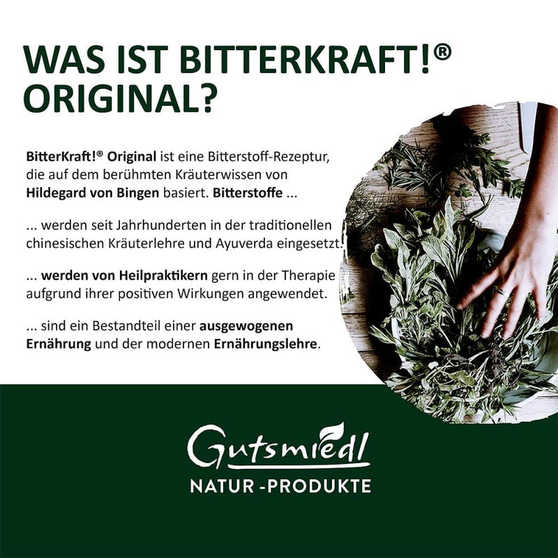 Bitterkraft Original In 5 Sizes - Bio - Drops Of Bitter Substances According To Hildegard Von Bingen - Balanced Herbs Before Eating - 200Ml Bitter Drops Of Bitter Herbs - NewNest Australia