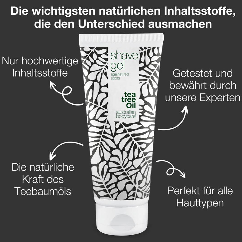 Shaving Gel with Tea Tree Oil for Men 200 ml | Transparent shaving gel for a precise, comfortable shave | For razor burn, red pimples and ingrown hairs 200 ml (pack of 1) - NewNest Australia