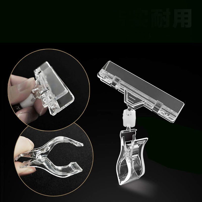 6 Pieces Plastic Merchandise Sign Clip Rotatable Sign Clips Rotatable Double Clip Merchandise Sign Display Rotatable Merchandise Sign Display Mini Clip Tag Holders for Business Cards, Transparent - NewNest Australia