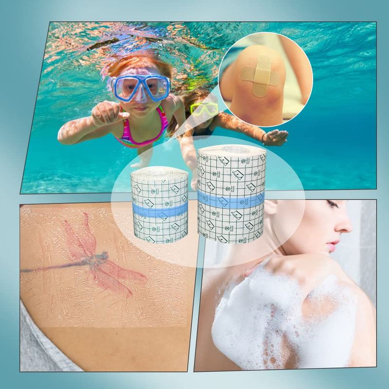 Pack Of 2 Waterproof Transparent Bandage, Waterproof Plaster Transparent Plaster Roll, Elastic Adhesive Bandage, Fixer Plaster Stretch, Skin Healing Protective Bandages For Anti-Allergic Sports - NewNest Australia