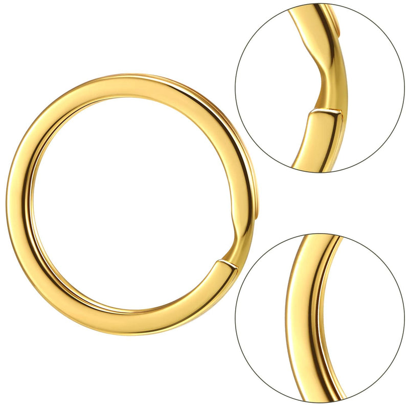 Round Flat Key Chain Rings Metal Split Ring for Home Car Keys Organization, 30 Pieces (Gold, 1 Inch, 1.1 Inch and 1.2 Inch) Gold - NewNest Australia