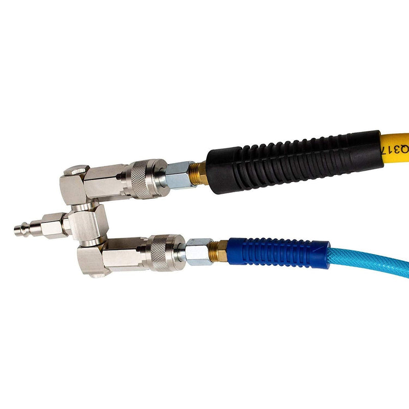 FIXSMITH Air Hose Connector- 2 Way Air Hose Splitter,1/4 In NPT, Air Compressor Accessories Fittings, Swivel 360 Degrees Connectors. 1 Pack - NewNest Australia