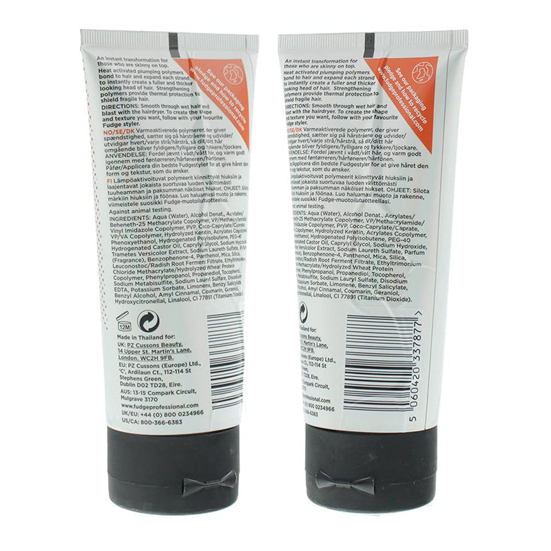 Fudge Professional Hair Thickening Cream, Xxl Hair Thickener, Hair Styling Putty For Men, For Thinning And Fine Hair, For Thicker And Fuller Hair, Infused With Heat Activated Plumping Polymers, 75Ml - NewNest Australia