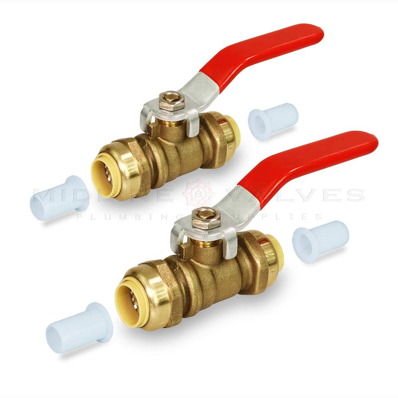 Supply Giant VQCW12-2 Full Port fit Ball Valve Water Shut Off Push to Connect PEX,Copper, CPVC, 1/2 Inch, Brass Pack of 2, 1/2 1/2 in. - NewNest Australia