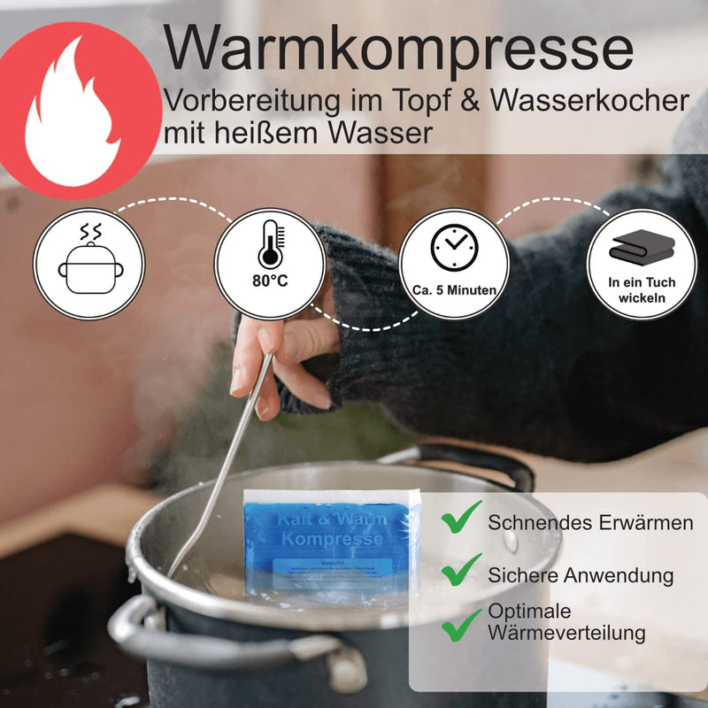 IEA Medical Cold Warm Compresses | Set of 3 | 12x20cm | Ice packs for bruises, insect bites and other injuries | reusable gel cooling pads (set of 3 compresses M) set of 3 compresses M modern - NewNest Australia