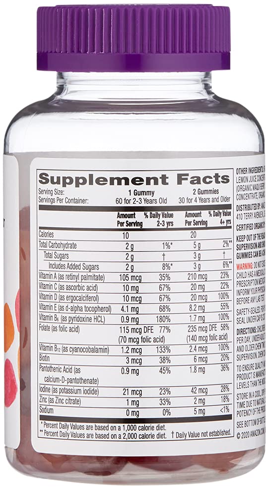 Amazon Brand - Mama Bear Organic Kids Multivitamin, 60 Gummies, 1 Month Supply (Packaging May Vary) Multivitamin Only - NewNest Australia