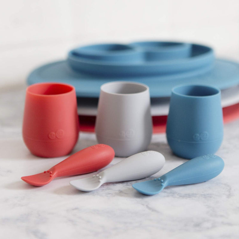 ezpz Tiny Cup (Blue) - 100% Silicone Training Cup for Infants - Designed by a Pediatric Feeding Specialist - 4 months+ Blue - NewNest Australia