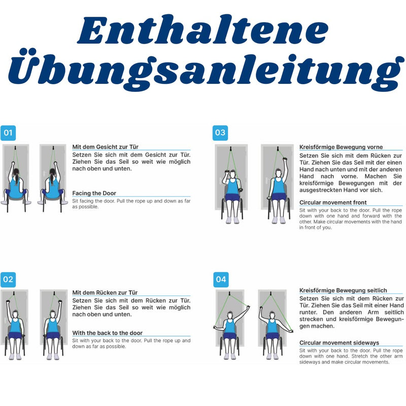 Atc Handels Gmbh Shoulder Trainer Pulley, Shoulder Rope Pulley Set, Shoulder Trainer Pulley Rope Gymnastics Including Handles And Attachment Rehabilitation, Physiotherapy, Shoulder Movement Door - NewNest Australia