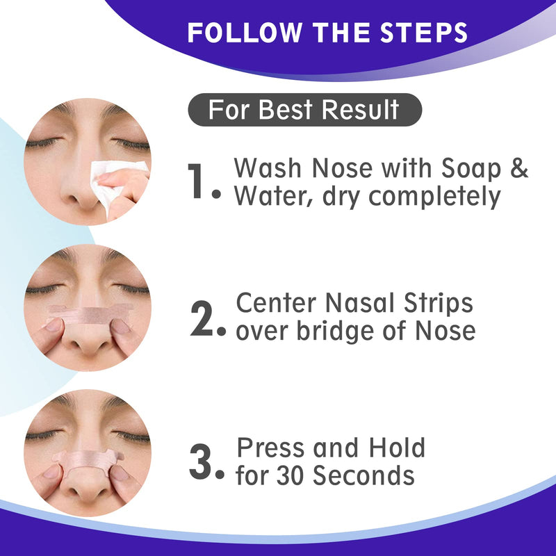 Pack Of 120 Nose Strips, Drug Free, Extra Strong Nose Strips For Breathing, Instantly Relieves Clogged Nose, Helps Reduce Snoring, Improves Sleep, Large Size 66 Mm X 19 Mm - NewNest Australia