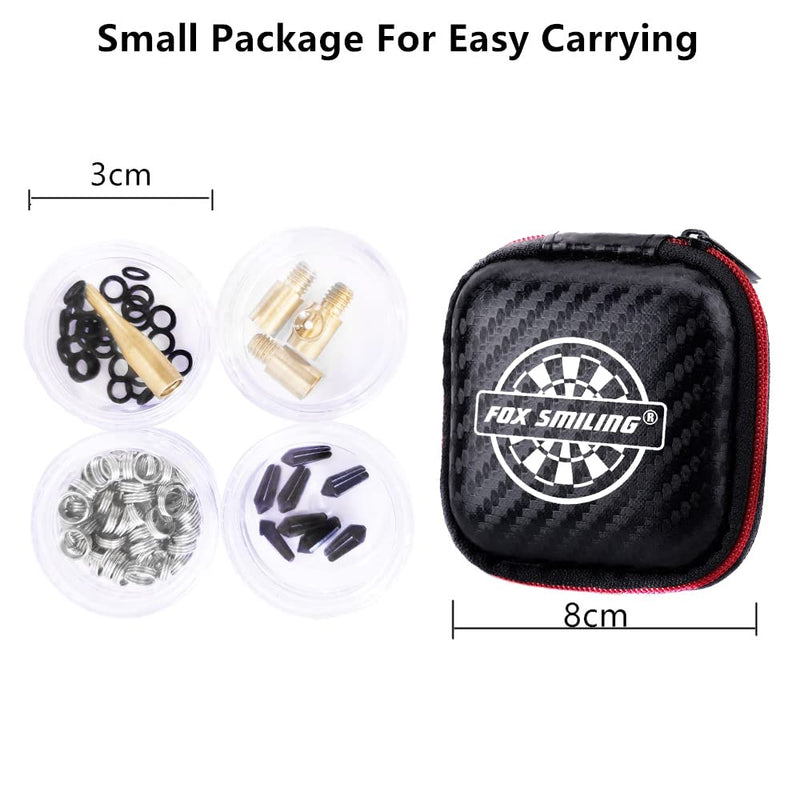 FOX SMILING Dart Tool Kit, 145PCS, with Steel Rubber O Ring, Stone Sharpener Dart Repair Accessories Set Flight Protector and Weight Add A Grams,Small Packaging Easy Carrying 145 pieces - NewNest Australia