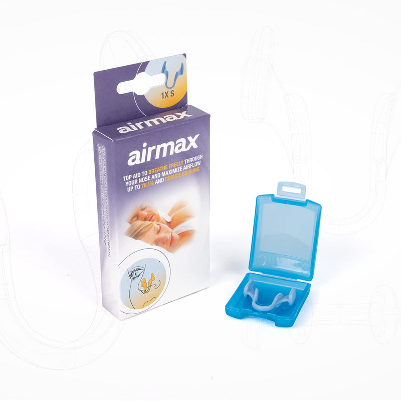 Airmax nasal dilator | Anti snore device | 76% more air | Breathe freely through the nose | More oxygen | 1 Pack classic small blue | Snoring aid for men and women | sleep better and wake up rested | nasal congestion | Free storage case included - NewNest Australia