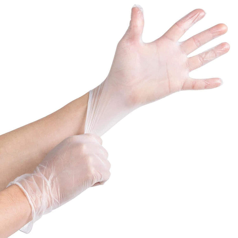 BOX OF 100 Strong Quality CLEAR Vinyl Powder Free LARGE Gloves | Latex Free Food Safe | Medical Examination Gloves | Ambidextrous PERFECT for Everyday Use AQL 1.5 EN455 CLASS 1 - NewNest Australia