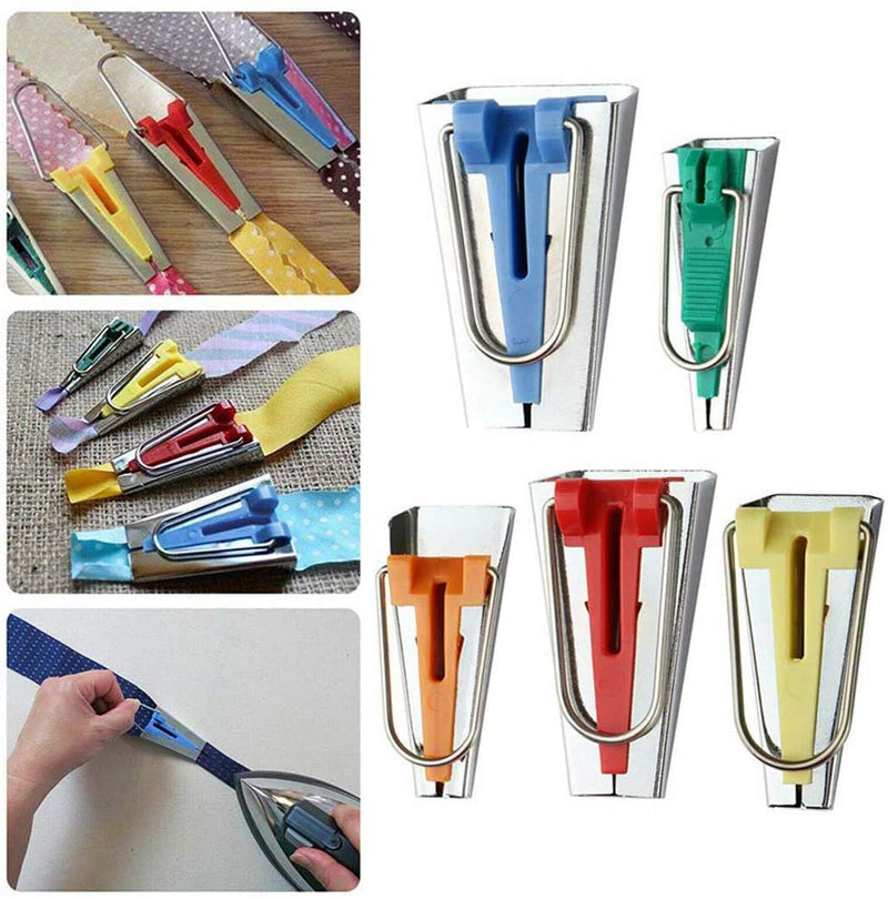 Bias Tape Makers Kit of 5 Sizes 1/4" 3/8" 1/2" 3/4" 1" DIY Quilting Tools Kit for Fabric Sewing and Quilting - NewNest Australia