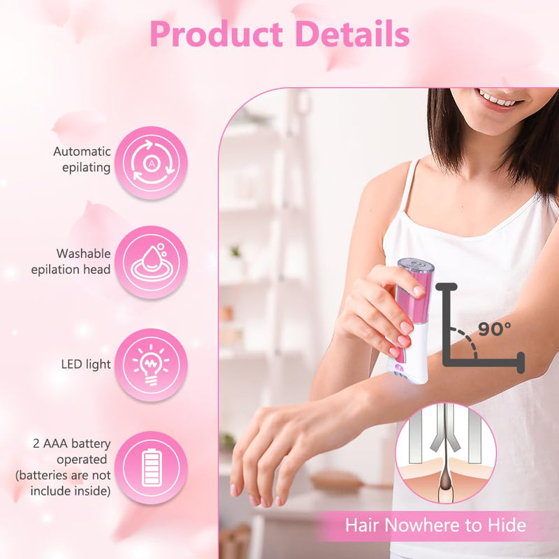 Uraqt Women'S Epilator, Epilator For Hair Removal With Massage Rollers, Gentle Long-Lasting Epilator Women'S Razor, Razor Attachments For Body, Peeling, Cleaning, Bag, Gift For Woman (Battery). - NewNest Australia