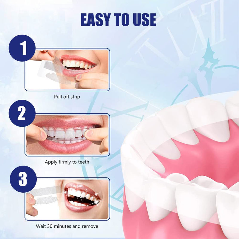 Teeth Whitening Strips, Teeth Bleaching, Teeth Whitening Kit, Teeth Whitening Natural Healthy Teeth Refresh Breath Tooth whitening kit for for Improve Coffee, Tea Stains and Refresh Breath, 14 Pairs - NewNest Australia