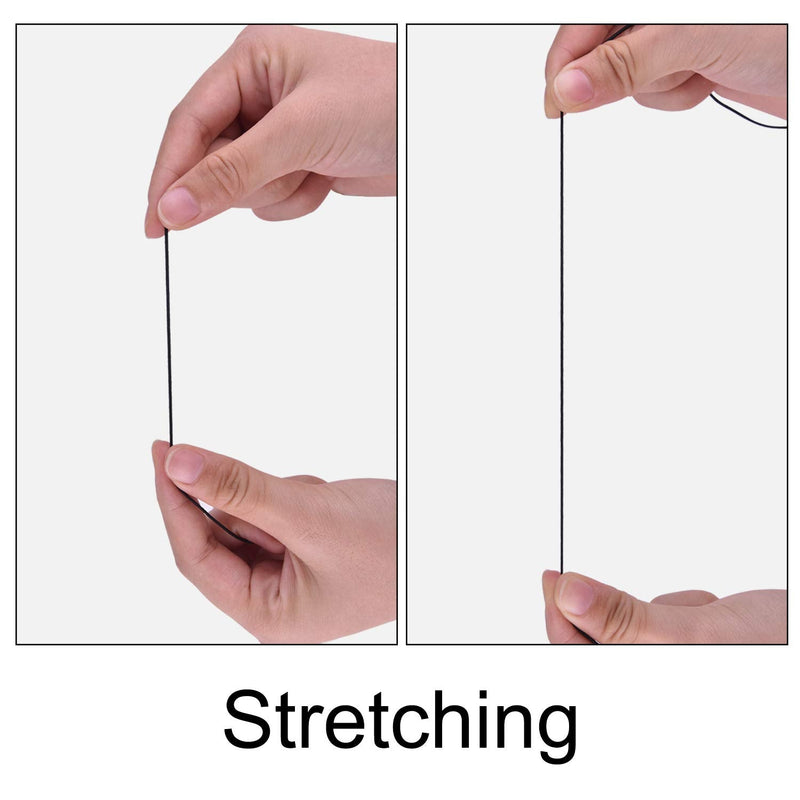 Zealor 2 Roll 1 mm Elastic String Cord Elastic Thread Beading String Cord for Jewelry Making Bracelets Beading 100 Meters/Roll (Black) Black - NewNest Australia