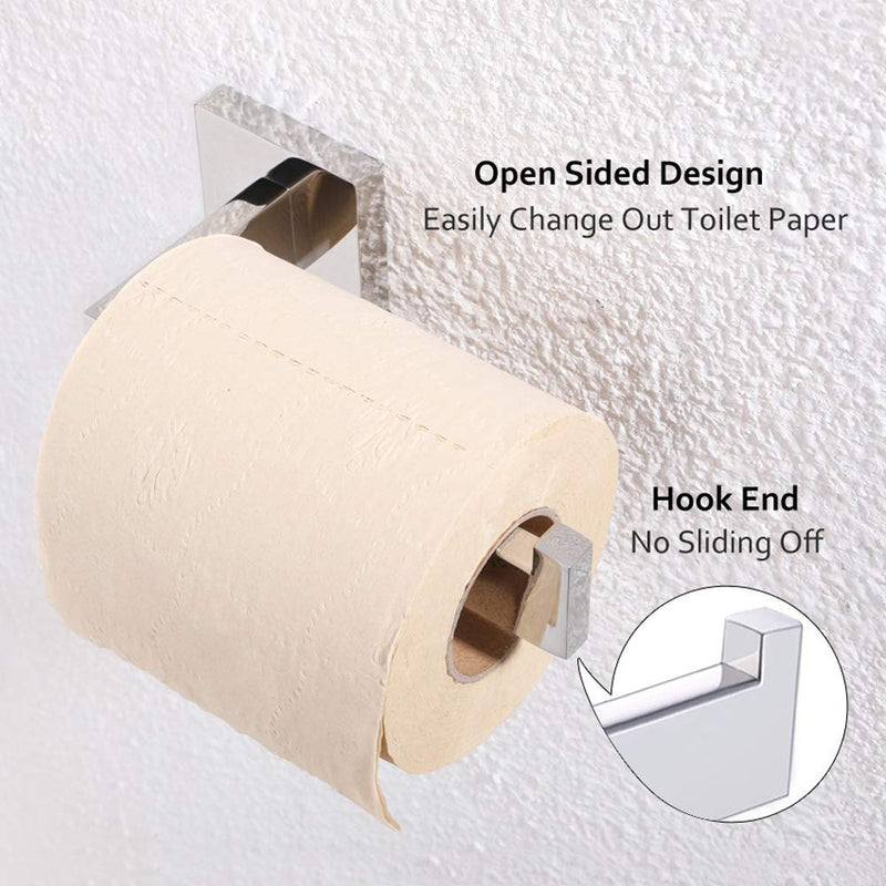 Toilet Paper Holder, Angle Simple SUS304 Stainless Steel Bathroom Tissue Holder, Open Arm Toilet Paper Roll Hanger Wall Mount, Polished Chrome - NewNest Australia