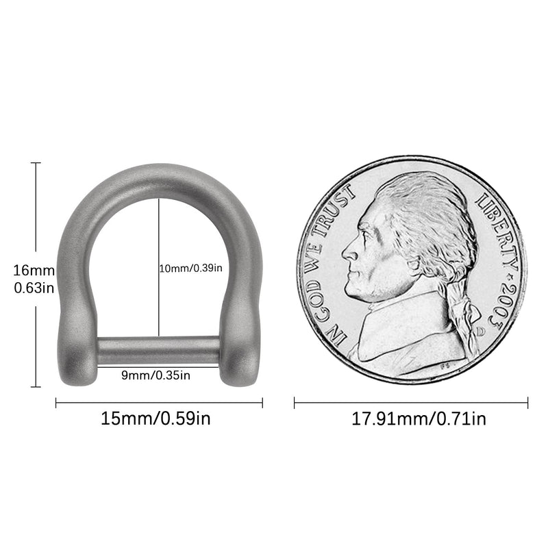 TISUR D-Rings with Screw Shackle Horseshoe U Shape Key Ring DIY Leather Craft Purse 2 pcs Matte 0.35''(mini) - NewNest Australia
