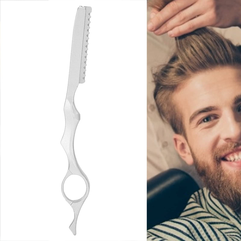Hair Thinning Knife Feather Safety Razor Knife Comb Hair Styling Cutter Hair Cutting Aid Clip, Hair Trimmer, Hair Texture, Stainless Steel For Salon At Home, For Women For Men (Silver) - NewNest Australia