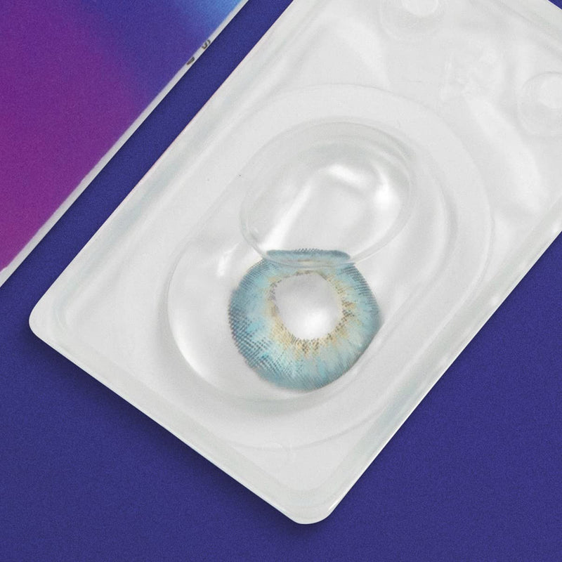 Glamlens Blue Colored Contact Lenses Fresh Blue Very Strong Opaque Silicone Comfort Novelty + Container ‚ 1 Pair (2 Pieces) ‚ Dia 14.50 ‚ No Prescription 0.00 Dioptres - NewNest Australia