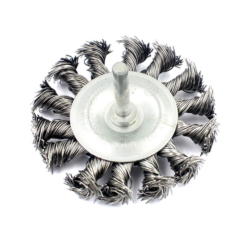 DGOL 3 inch Twist Knot Wire Wheel Brush 1 Pack + Wire Cup Brush 1 Pack with 1/4 inch Round Shank for Die Grinder or Drill,Wire Diameter 0.02 inch - NewNest Australia