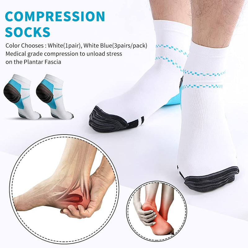 Plantar Fasciitis Socks 3 Pack Foot Care Compression Stockings Running Socks for Women Men Relieve Pain Support Heel Arch Ankle SM - NewNest Australia