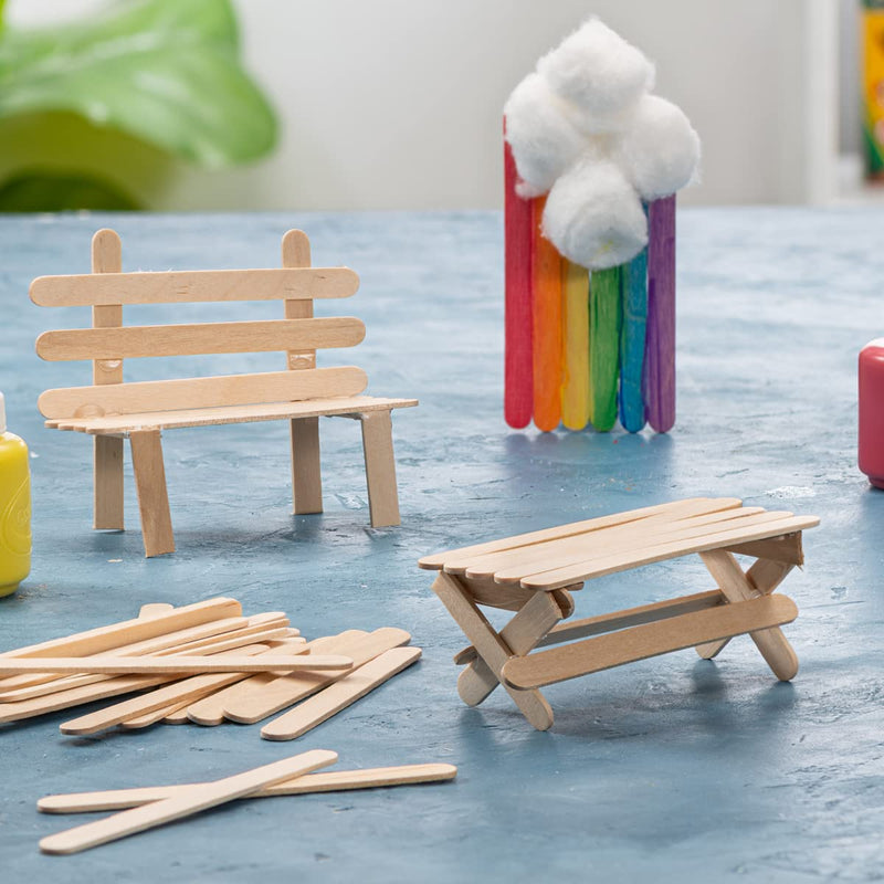 [200 Count] 4.5 Inch Wooden Multi-Purpose Popsicle Sticks for Crafts, ICES, & Ice Cream - NewNest Australia
