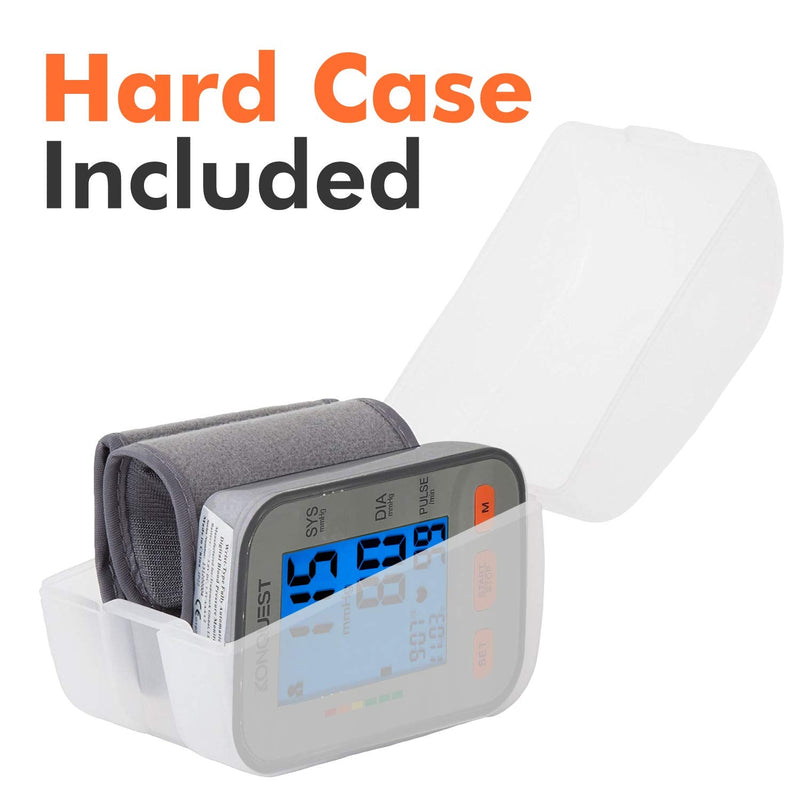 Konquest KBP-2910W Automatic Wrist Blood Pressure Monitor - Accurate - Adjustable Cuff, Large Screen Display, Portable Case - Irregular Heartbeat & Hypertension Detector - NewNest Australia