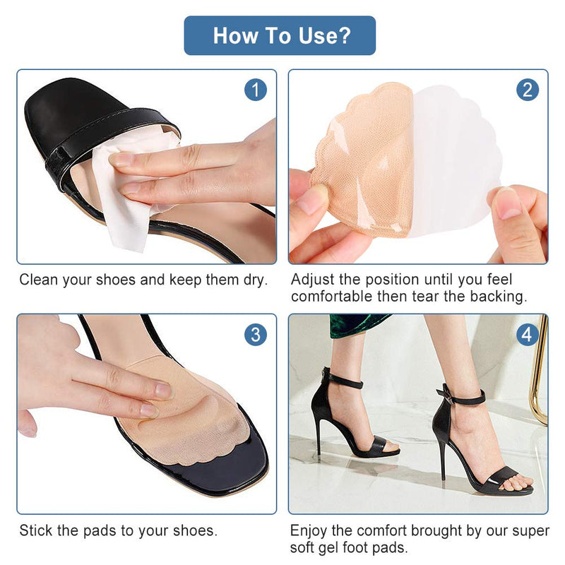 Metatarsal Pads, Ball of Foot Cushions for Women, High Heel Cushion Pads Soft Gel Insole Forefoot Pads Fits Flats High Heels Sandals for Calluses, Metatarsal, Bunion Forefoot Cushioning 2 Pairs - NewNest Australia