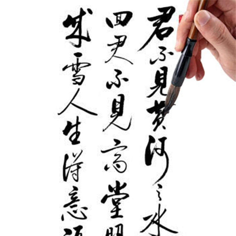 Chinese Calligraphy Brush, Writing Drawing Watercolor Ink Brushes Hubi Painting Kanji Japanese Sumi Wolf Bamboo Brushes Set for Professional Beginner (Green) Green - NewNest Australia