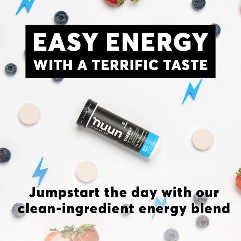 Nuun Energy: Caffeine, B Vitamins, Ginseng, Electrolyte Drink Tablets, Berry Blast, 80 Servings Box of 8 Tubes - NewNest Australia